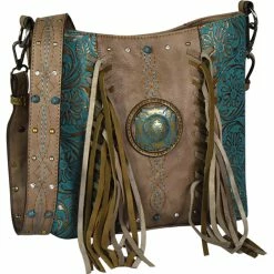 Budget 💯 Justin Tooled Suede Fringe Crossbody 🎁