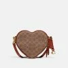 Cheapest 🎁 COACH 🧥 Coated Canvas Signature Heart Crossbody, Tan Rust 🛒