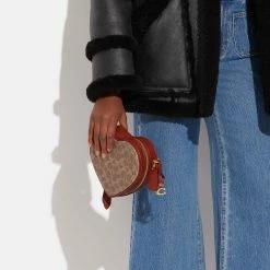 Cheapest 🎁 COACH 🧥 Coated Canvas Signature Heart Crossbody, Tan Rust 🛒 -handbags Sales Store unnamed file 682