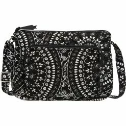 New 🧨 Vera Bradley Black Bandana Medallion RFID Little Hipster In Recycled Cotton 🤩